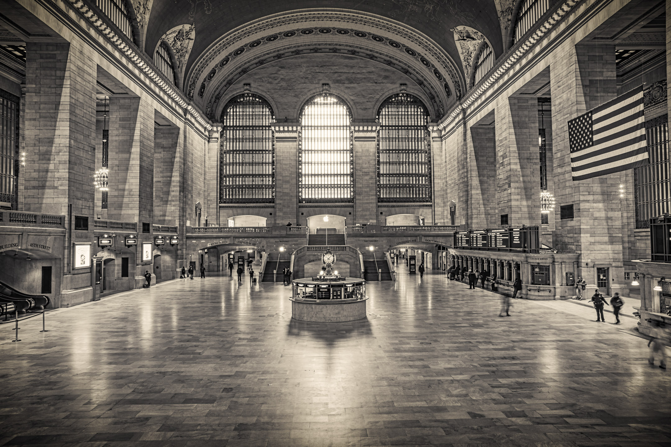 The nearly empty Grand Central Terminal of New York City because of the coronavirus pandemic.