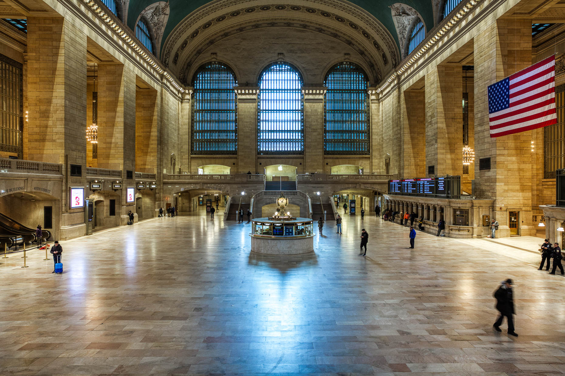 The nearly empty Grand Central Terminal of New York City because of the coronavirus pandemic.